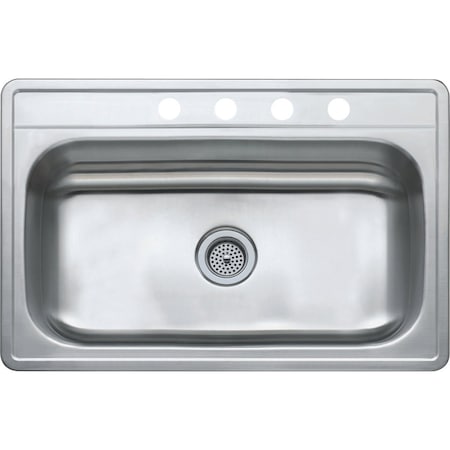 Cmi Compass Manufacturing 33'' x 22'' x 9.5'' Single Bowl Top Mount Kitchen Sink 482-8266