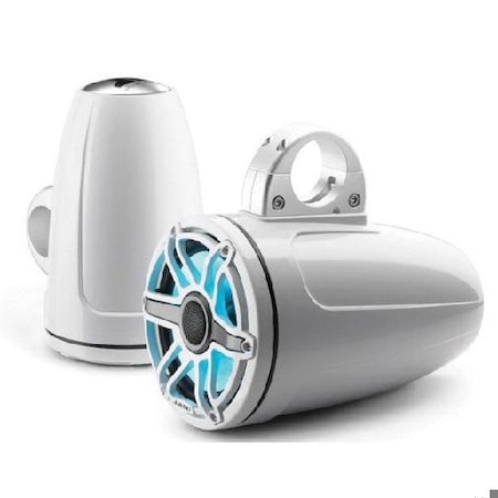 Jl Audio 7.7in Tower Speakers, Gloss White Sport Grille, RGB LED, 93655, 010-03278-00, 2PK 93655/010-03278-00