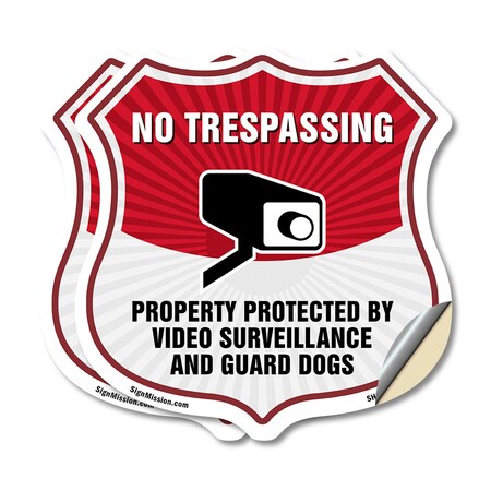 Signmission No Trespassing Shield Sign Property Prot, 18 inch X 18 inch, Vinyl Decal, 2PK SHI-D-2PACK-18-416