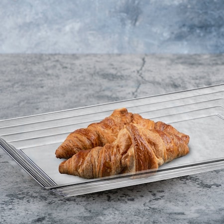 Smarty Had A Party 9" x 13" Clear Rectangular with Groove Rim Plastic Serving Trays (24 Trays), 24PK 7923-CASE