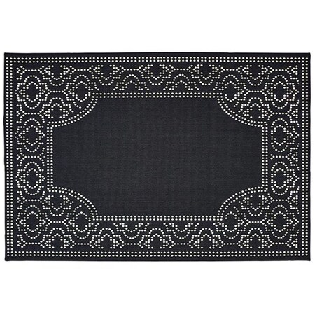 Oriental Weavers Marina Indoor Outdoor Outdoor Border Rectangle Area Rug, Black - 6 ft. 7 in. x 9 ft. 6 in. M1247K200290ST