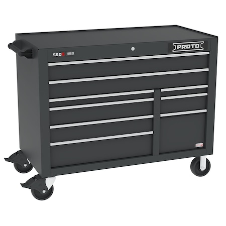 Proto 550 Series Rolling Cabinet, 9 Drawer, Dual Black, 50 in W x 25-1/4 in D x 41 in H J555041B-9DBPD