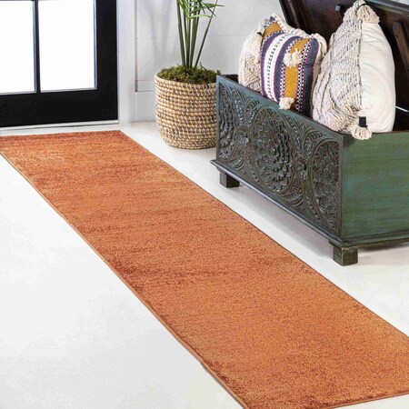 Jonathan Y Haze Solid Low-Pile Orange 2 ft. x 10 ft. Runner Rug SEU100M-210