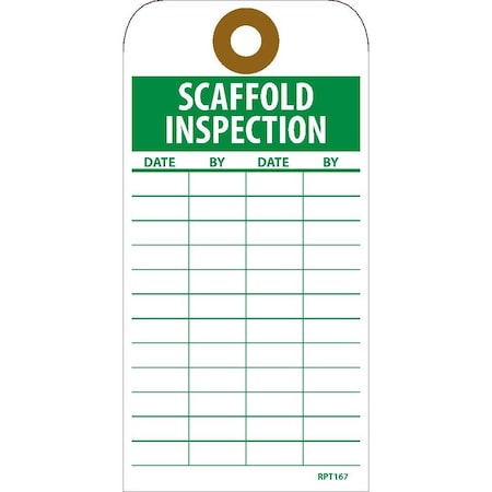 Nmc Scaffold Inspection Tag, Pk25 RPT167G