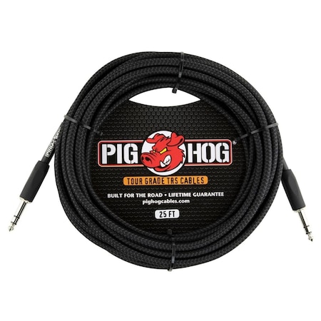 Ezgeneration 25 ft. Vintage Seeris TRS Male to Male Cable, Black EZ3838041