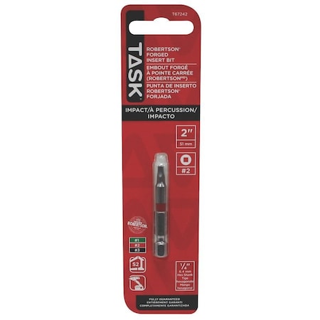 Task Tools Impact Driver Bit 2-Rob 2in T67242