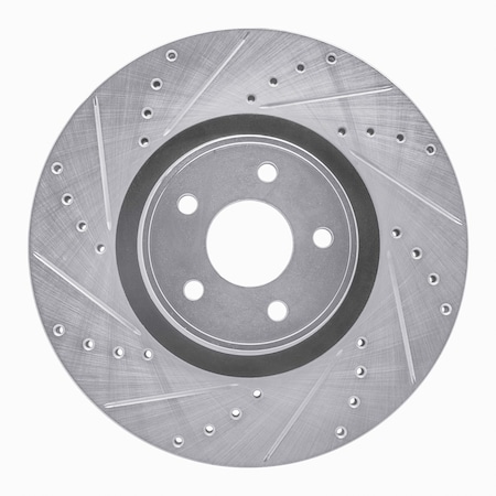 Dynamic Friction Co DFC Brake Rotor - Drilled and Slotted - Silver 631-54082L
