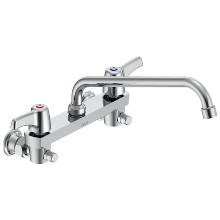 Delta Commercial 28C3 / 28C4 / 28C6 Two Handle 8 In Wallmount Service Sink Faucet In Chrome 28C6423