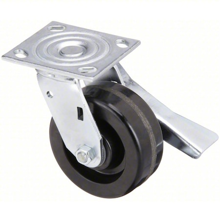 Zoro Select Plate Caster, Swivel, Phenolic, 6 1/2"H P21S-PH050R-14-CB