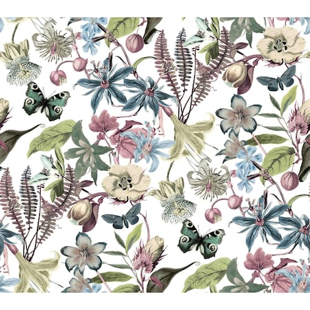 York Wallcoverings Butterfly House White and Fuchsia Wallpaper BL1721