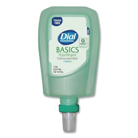 Dial Professional Basics Hypoallergenic Foaming Hand Wash Refill for FIT Touch Free Dispenser, Honeysuckle Scent, 1 L 16722EA