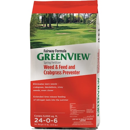 Greenview Fairway 18 Lb. 5000 Sq. ' 24-0-6 Spring Fertilizer Weed & Feed & Crabgrass Preventer 2129172