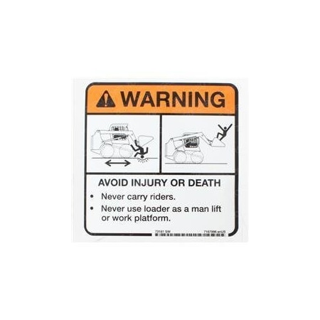 Bobcat REPLACEMENT DECAL, WARNING AVOID INJURY 7167996