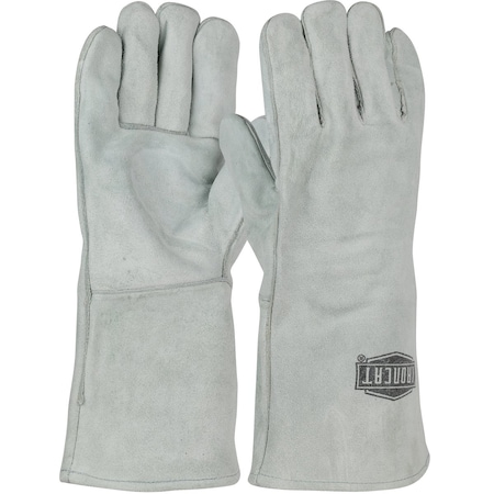 Ironcat Economy Grade Split Cowhide Leather Welder's Glove with Cotton Lining, 12PK 9010/L