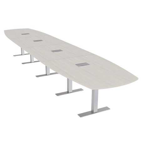 Skutchi Designs Arc Boat Conference Table With Power, 48 in W, 216 in L HAR-ABOT-48X216-T-K458-ESIL