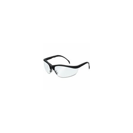 Mcr Safety Klondike Safety Glasses, Ultraviolet Protection, Clear Lens, Matte Black Frame, Lightweight KD110