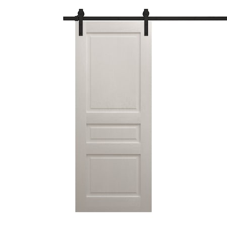 Sartodoors Modern Barn Door 18 x 80 inches, Ego 5012 Painted White Oak, 6.6FT Rail Track Heavy Hardware Set , EGO5012BD-B-PWO-18