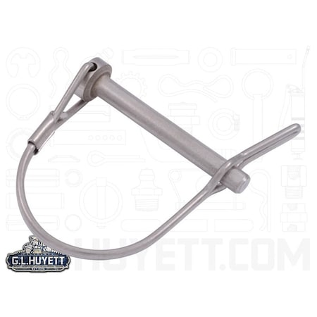 Huyett Tab Lock Pin, Round Handle, 2-Wire, 300 SS, 0.250 in Dia x 1.750 in Length x 2.000 in Shank Length SNATS-250-1750R