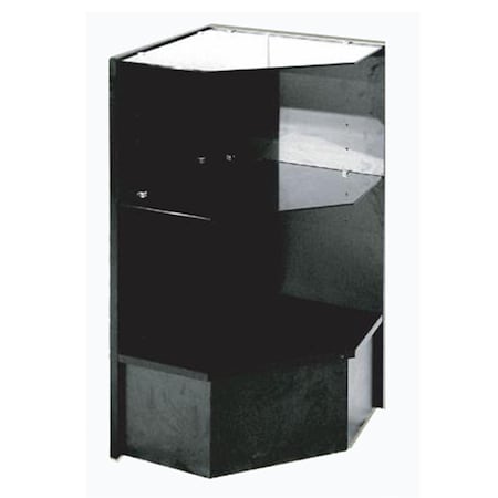 Made4Mattress Pentagonal Corner with Glass Shelf, Black MA1105367