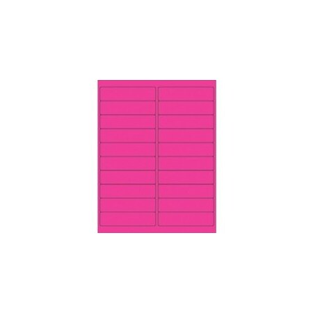 Bubblefast 4 x 1'' Fluorescent Pink Rectangle Laser Labels-20 Labels per Sheet BFLL177PK