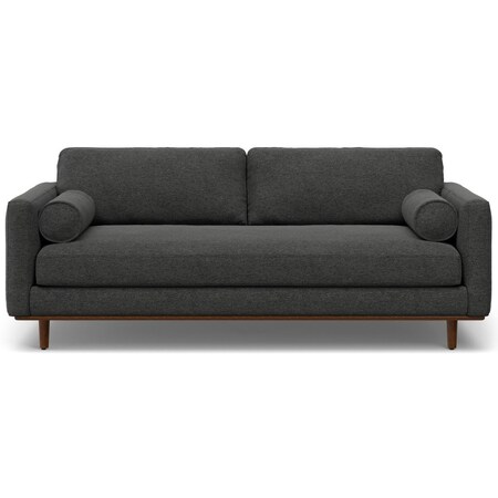 Homeroots 89" Gray Fabric Sofa With Brown Legs 640984