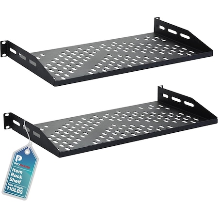 Thepromaster Server Vented Shelf 19 Inches 10 in. Deep, 1U Universal Integration Server Vented Rack Mounting, 2PK PRMSSVR64.5