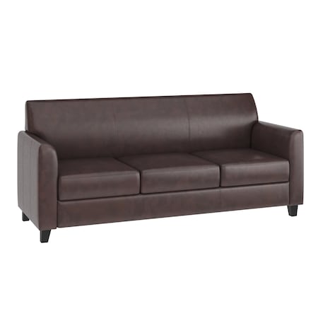 Flash Furniture Sofa, 29" x 32-1/4", Upholstery Color: Brown BT-827-3-BN-GG