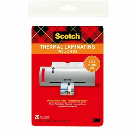 Scotch Thermal Laminating Pouches, 5 mil, 5in. x 7in., 60PK TP590320