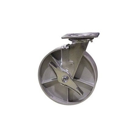 Service Caster 8 Inch Semi Steel Swivel Caster with Roller Bearing and Brake SCC-30CS820-SSR-TLB