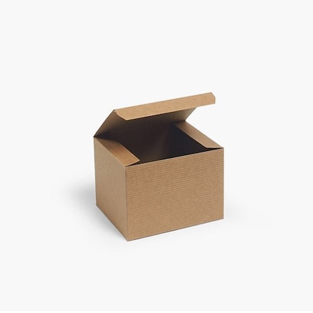 Nashville Wraps Recycled Kraft Pinstripe 1 Piece Gift Boxes, 6x4.5x4.5, 100PK KG04