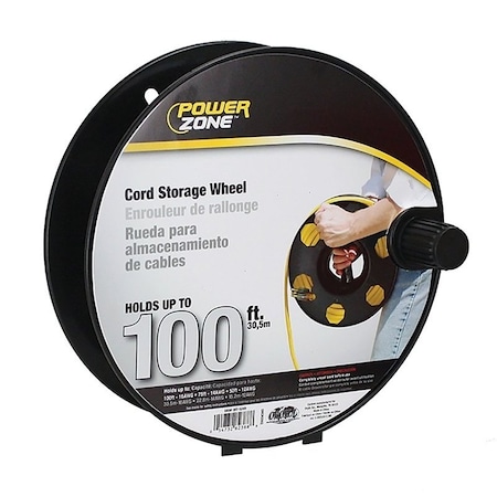 Powerzone Cord Reel With Hand Lamp, 16 AWG, 100 ft Length ORCR2002