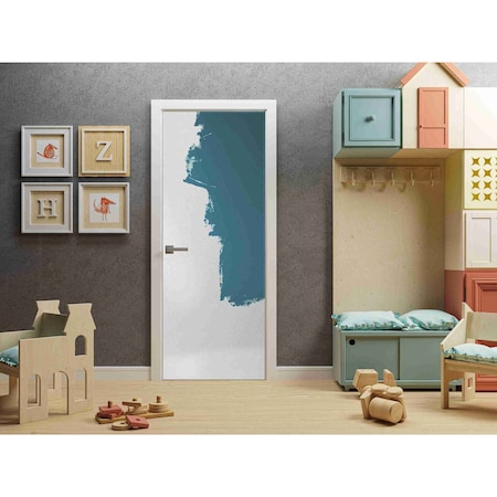 Sartodoors Modern Wood Interior Door with Hardware, Planum 0010 Primed, Single Panel Frame Trims, Bathroom Bed PLANUM0010ID-PRI-18
