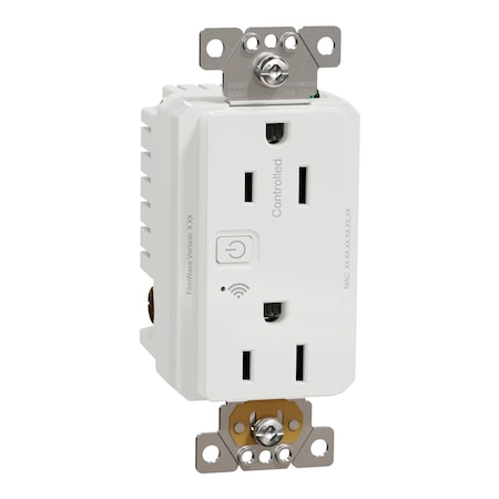 Square D Straight Blade Receptacle, 5-15R, 15 A, 125V AC, 2 Pole, Flush Mount, Self-Grounded SQR441U1WHW