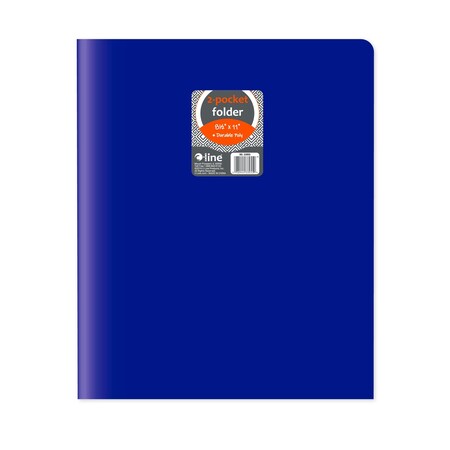 C-Line Products 8-1/2" x 11" Blue Two-Pocket Heavyweight Poly Portfolio Folder, 25EA/BX, 6BX/CT 33955-BX