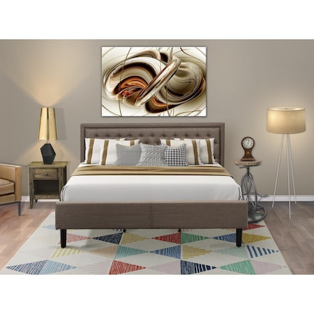 East West Furniture 2 Piece Kendall King Size Bedroom Set - Black KD18K-1GA07