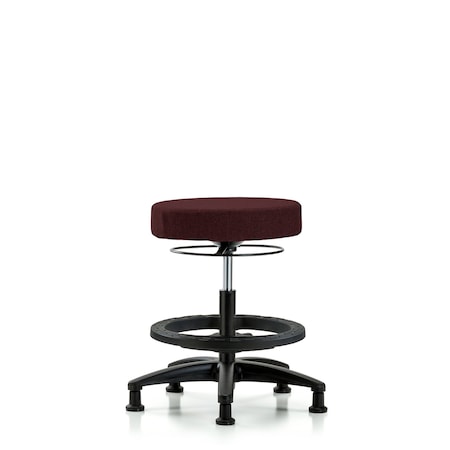 Blue Ridge Ergonomics Bench Stool, Med, Fabric, BF, Glides, Bur BR-FMBSO-RG-BF-RG-F41