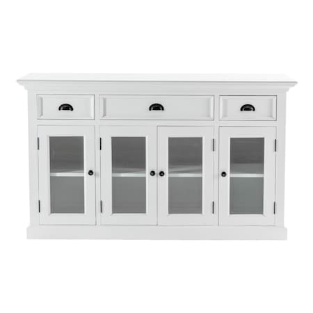 Homeroots 33.46 x 57.09 x 19.69 in. Modern Farmhouse White Buffet Server 397836