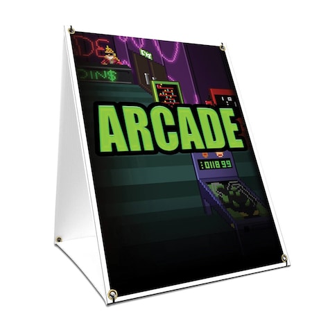 Signmission Arcade, 36 Inch x 24 Inch A-frame Yard Sign, Plastic Sign SBC-2436-Arcade