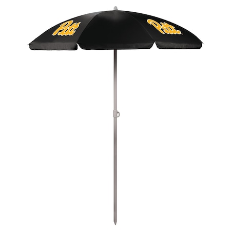 Picnic Time Family Of Brands NCAA Pittsburgh Panthers Outdoor Canopy Sunshade Beach Umbrella 5.5' - Small Patio Umbrella 822-00-179-504-0