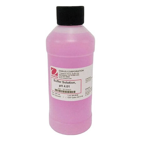 Ohaus pH Buffer, Pink, Bottle, Liquid 30100425