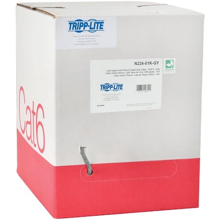 Tripp Lite 1000FT PLENUM CMP CAT 6 SOLID UTP BULK CABLE GRAY N224-01K-GY