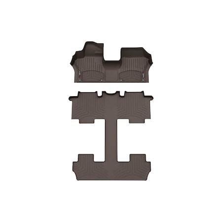 Weathertech Cocoa, Front and Rear Floorliners Over The Hump 471824-1-4