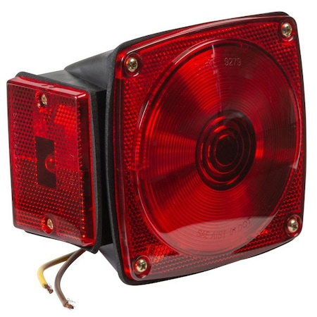 Grote Lighting Left Rear Tail Light Replacement - Red, Submersible, Square, 1157 Bulb,  53672