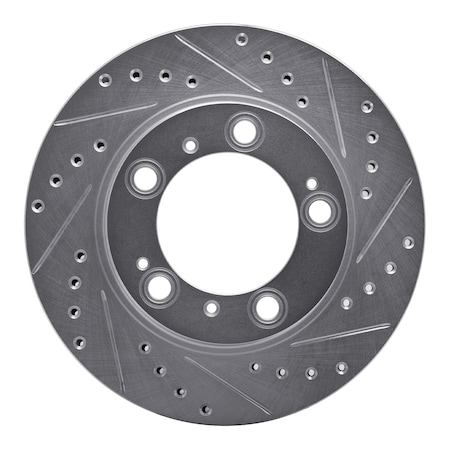 Dynamic Friction Co DFC Brake Rotor - Drilled and Slotted - Silver 631-02029R