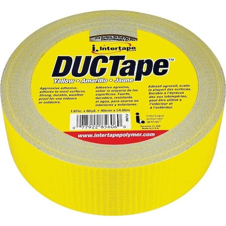Intertape Duct Tape, 60 yd L, 1.88 in W, Polyethylene-Coated Cloth Backing, Yellow 20C-Y2