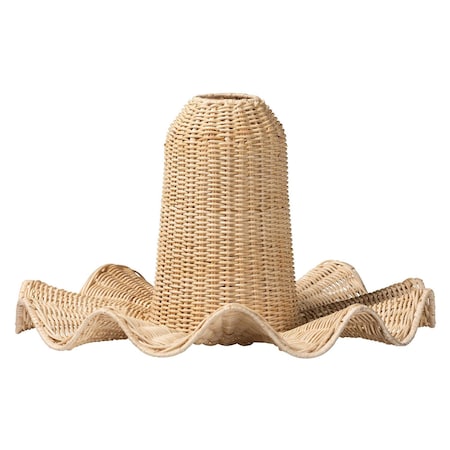 Bali & Pari Lavada Bohemian Natural Scalloped Rattan Pendant Lampshade 250-13871-ZORO