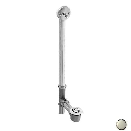 Westbrass Trip Lever Bath Waste and Overflow with Beehive Strainer - Polished Nickel D324-05