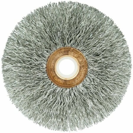 Weiler 3" Dia Crimped Wire Wheel, .0118" Fill, 1/2"-3/8" Arbor Hole 16963