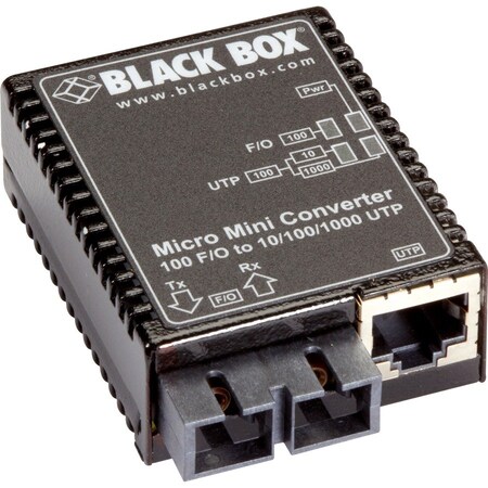 Black Box Black Box Media Converter, Ethernet to Multimode Fiber SC, 10/100 Mbps LMC402A