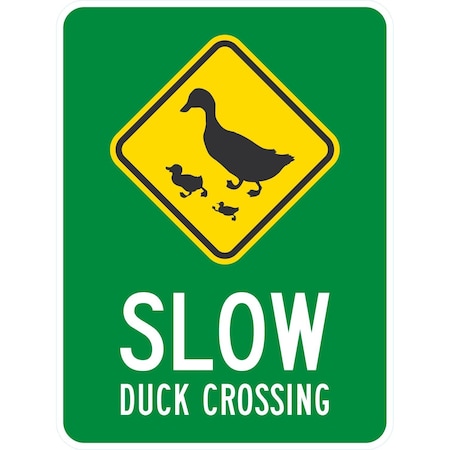Lyle Slow Duck Crossing, 18x24, Non-Reflective, White G-11160-NA_18x24